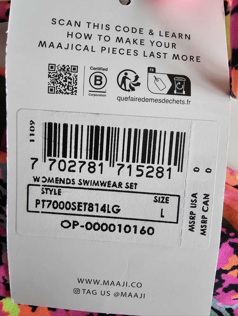 Maaji 2pc Reversable Bikini